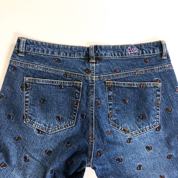 VTG Lilly Pulitzer Scottie Pup Embroidered Jeans - Picture 7 of 8